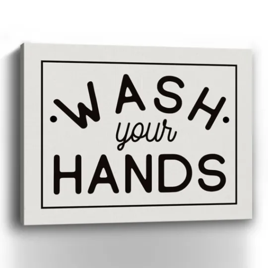 Kirkland's Home Wash Your Hands Giclee Canvas Art Print, 20X16 In.- Wall Quotes & Signs