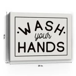 Kirkland's Home Wash Your Hands Giclee Canvas Art Print, 20X16 In.- Wall Quotes & Signs
