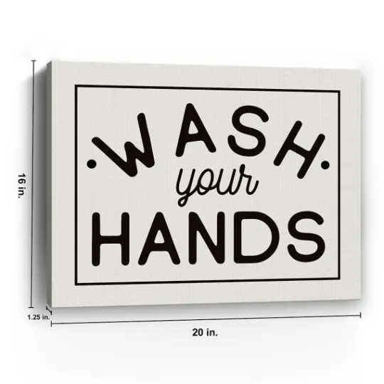 Kirkland's Home Wash Your Hands Giclee Canvas Art Print, 20X16 In.- Wall Quotes & Signs
