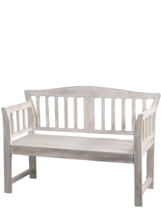 Kirkland's Home Washed Arched Wood Bench- Benches & Ottomans