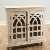 Kirkland's Home Washed Arched Wooden Cabinet- Cabinets & Sideboards