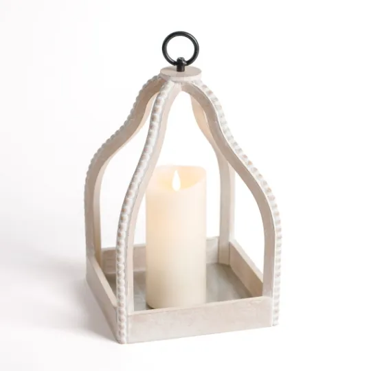 Kirkland's Home Washed Beaded Open Lantern, 14 In.- Lanterns