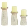 Kirkland's Home Washed Carved Wood Candle Holders, Set Of 3- Candle Holders