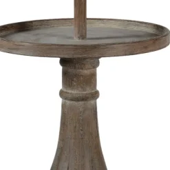 Kirkland's Home Washed Driftwood Floor Lamp With Tray Table- Floor Lamps