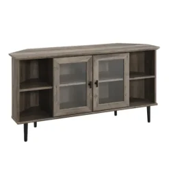 Kirkland's Home Washed Glass Door Corner Tv Stand- Tv Stands & Media Consoles