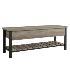 Kirkland's Home Washed Lift-Top Storage Bench- Entryway Furniture