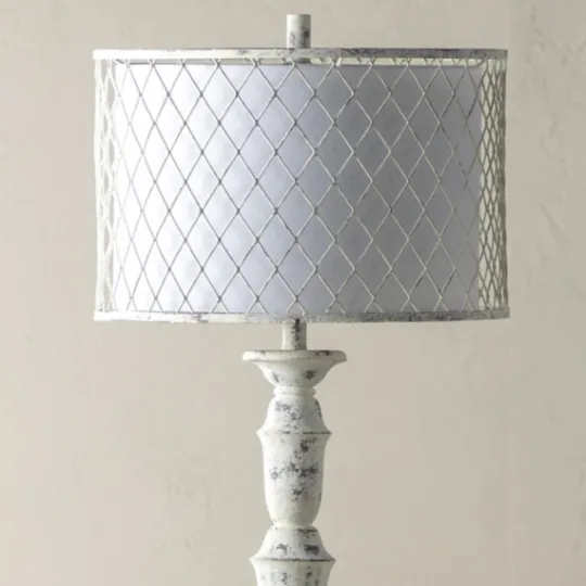 Kirkland's Home Washed Resin Encased Shade Floor Lamp- Floor Lamps