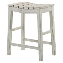 Kirkland's Home Washed Saddle Seat Counter Stools, Set Of 2- Bar Stools & Counter Height Stools