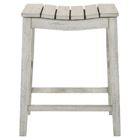 Kirkland's Home Washed Saddle Seat Counter Stools, Set Of 2- Bar Stools & Counter Height Stools