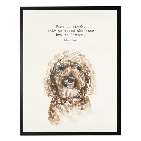 Kirkland's Home Watercolor Goldendoodle Quote Framed Art Print- Wall Quotes & Signs