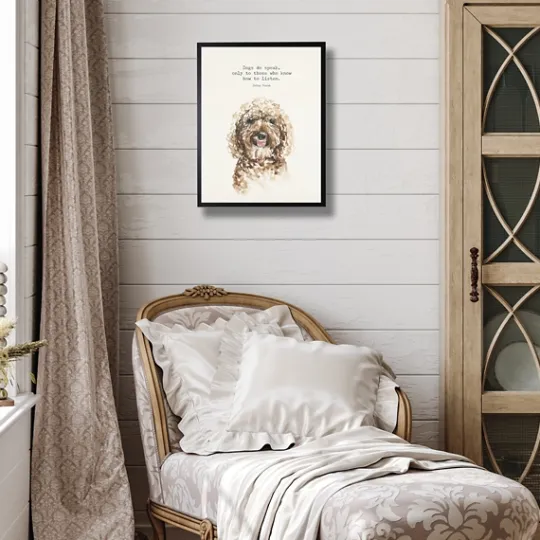 Kirkland's Home Watercolor Goldendoodle Quote Framed Art Print- Wall Quotes & Signs