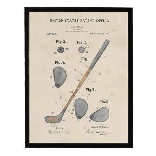 Kirkland's Home Watercolor Golf Club Framed Art Print- Framed Art