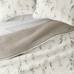 Kirkland's Home Watercolor Leaves Reversible 3-Pc. King Quilt Set- Quilts