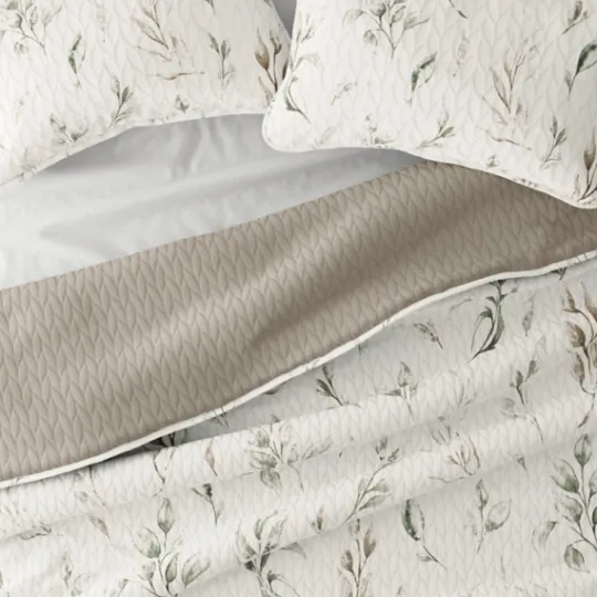 Kirkland's Home Watercolor Leaves Reversible 3-Pc. Queen Quilt Set- Quilts