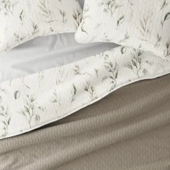 Kirkland's Home Watercolor Leaves Reversible 3-Pc. Queen Quilt Set- Quilts