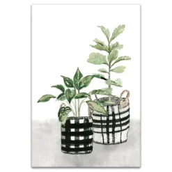 Kirkland's Home Watercolor Plaid Vase Canvas Art Print, 20X30 In.- Canvas Art