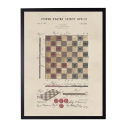 Kirkland's Home Watercolor Vintage Checkers Framed Art Print- Framed Art