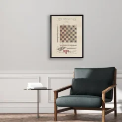 Kirkland's Home Watercolor Vintage Checkers Framed Art Print- Framed Art