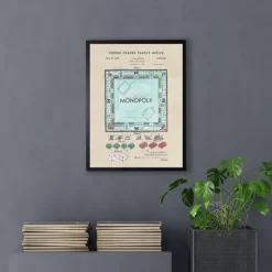 Kirkland's Home Watercolor Vintage Monopoly Framed Art Print- Framed Art