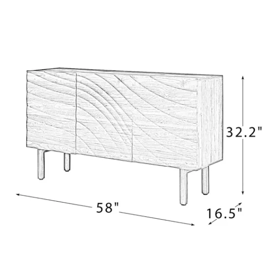 Kirkland's Home Wavy Wood 3-Door Sideboard Cabinet- Cabinets & Sideboards