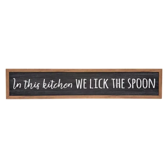 Kirkland's Home We Lick The Spoon Framed Wall Plaque- Wall Quotes & Signs