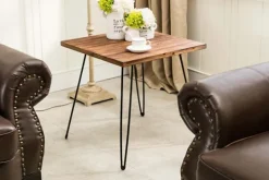 Kirkland's Home Weather Fir Wood And Hairpin Legs Accent Table- Accent & End Tables