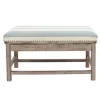 Kirkland's Home Weathered Blue And White Striped Bench- Benches & Ottomans