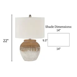 Kirkland's Home Weathered Clay Ceramic Table Lamp- Table Lamps