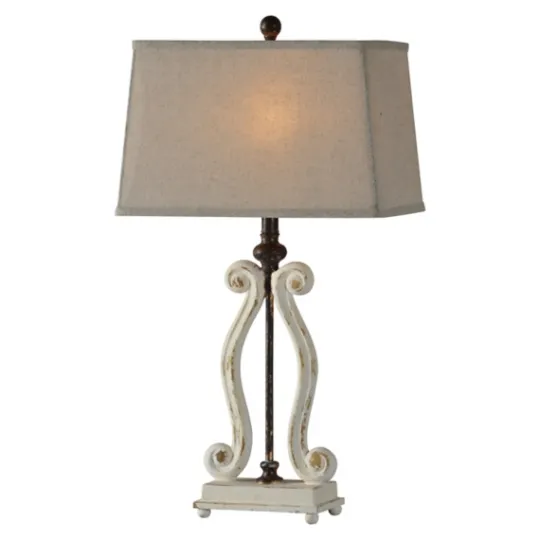 Kirkland's Home Weathered Cream Harp Table Lamps, Set Of 2- Table Lamps
