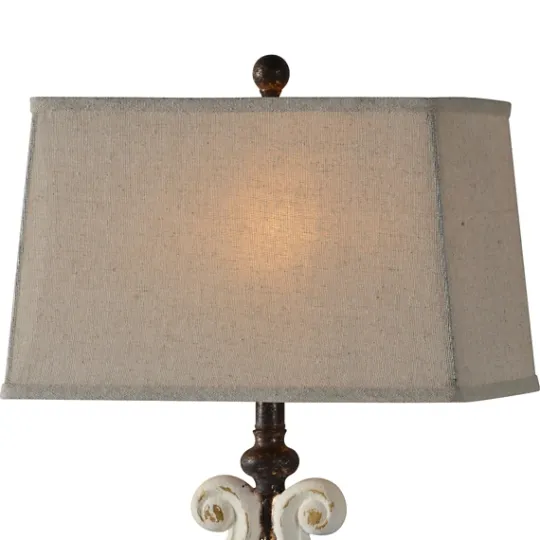 Kirkland's Home Weathered Cream Harp Table Lamps, Set Of 2- Table Lamps