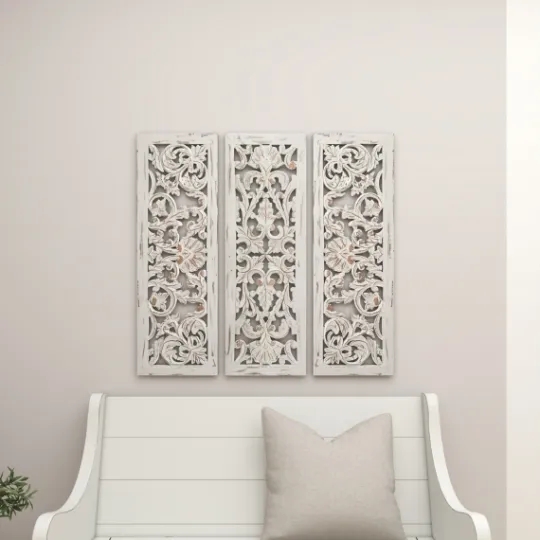 Kirkland's Home Weathered Gray Wood Panel Wall Plaques, Set Of 3- Wall Plaques