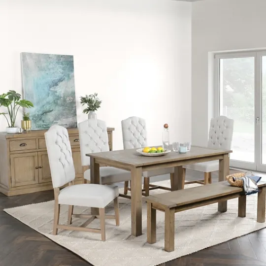 Kirkland's Home Weathered Pine Wood Dining Table- Dining Tables