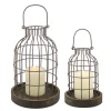 Kirkland's Home Weathered Wood And Metal Lanterns, Set Of 2- Lanterns