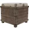 Kirkland's Home Weathered Wood Seashell Storage Ottoman- Benches & Ottomans