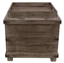 Kirkland's Home Weathered Wood Seashell Storage Ottoman- Benches & Ottomans