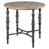 Kirkland's Home Weathered Wood Top Rustic Metal Base Accent Table- Accent & End Tables