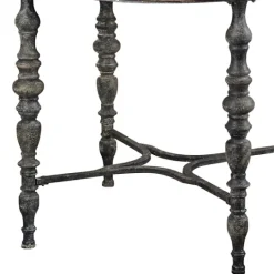Kirkland's Home Weathered Wood Top Rustic Metal Base Accent Table- Accent & End Tables