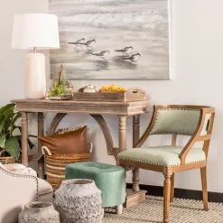 Kirkland's Home Weathered Wooden Trestle Console Table- Console Tables