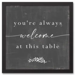 Kirkland's Home Welcome At This Table Black Framed Canvas Print- Wall Quotes & Signs