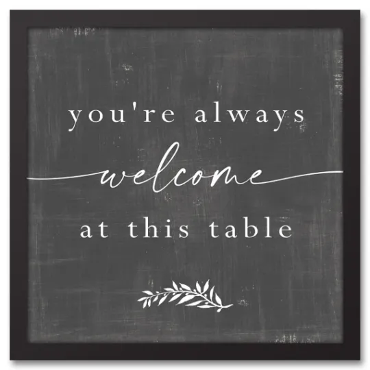 Kirkland's Home Welcome At This Table Black Framed Canvas Print- Wall Quotes & Signs