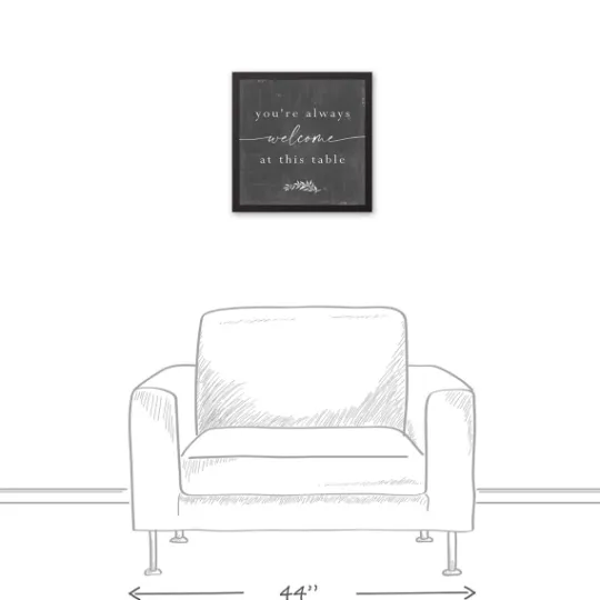 Kirkland's Home Welcome At This Table Black Framed Canvas Print- Wall Quotes & Signs