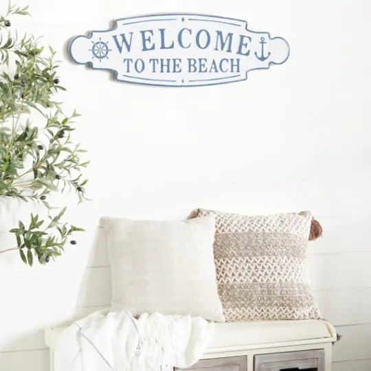 Kirkland's Home Welcome To The Beach Metal Wall Plaque- Wall Quotes & Signs