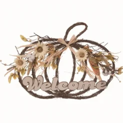 Kirkland's Home Welcome White Pumpkin Floral Wreath- Wreaths