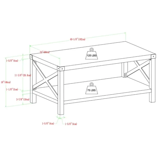Kirkland's Home Wenge Brown X-Frame Coffee Table- Coffee Tables