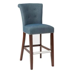 Kirkland's Home Wesley Tufted Bar Stool With Nailhead Trim- Bar Stools & Counter Height Stools