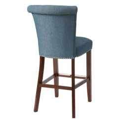Kirkland's Home Wesley Tufted Bar Stool With Nailhead Trim- Bar Stools & Counter Height Stools