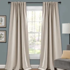 Kirkland's Home Wheat Back Tab Blackout Curtain Panel Set, 84 In.- Curtains & Drapes