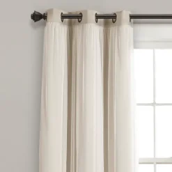 Kirkland's Home Wheat Curtain Panel Set With Overlay, 120 In.- Curtains & Drapes