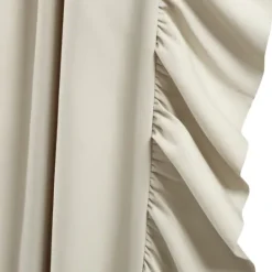 Kirkland's Home Wheat Reyna Ruffle Curtain Panel Set, 95 In.- Curtains & Drapes