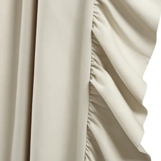 Kirkland's Home Wheat Reyna Ruffle Curtain Panel Set, 95 In.- Curtains & Drapes